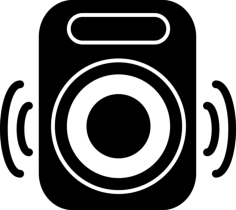 Rectangular Speakers With Bass Sticker Svg Vector, Free Vectors File